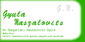 gyula maszalovits business card